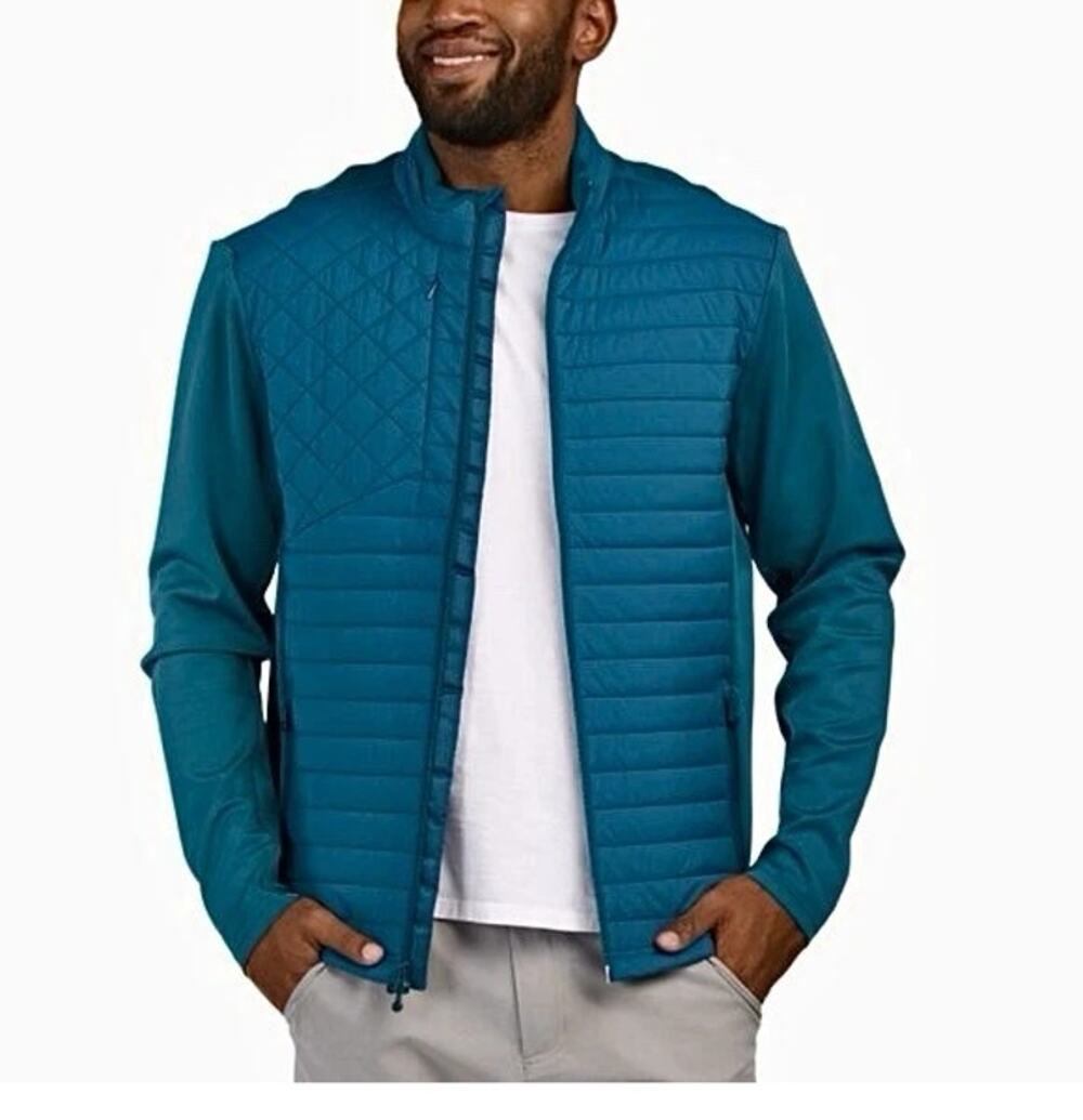 Greyson Yukon Long Sleeve Full Zip Quilted Hybrid Jacket Blue Men's Size XL